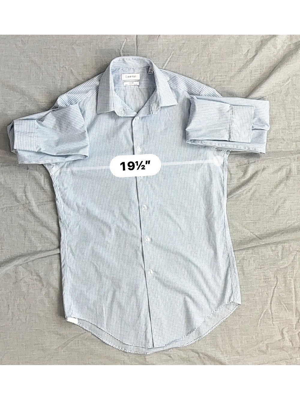 Calvin Klein Steel+ Slim Fit Stretch Non-Iron Men's Dress Shirt, Medium 15 34/35 - Picture 6 of 8